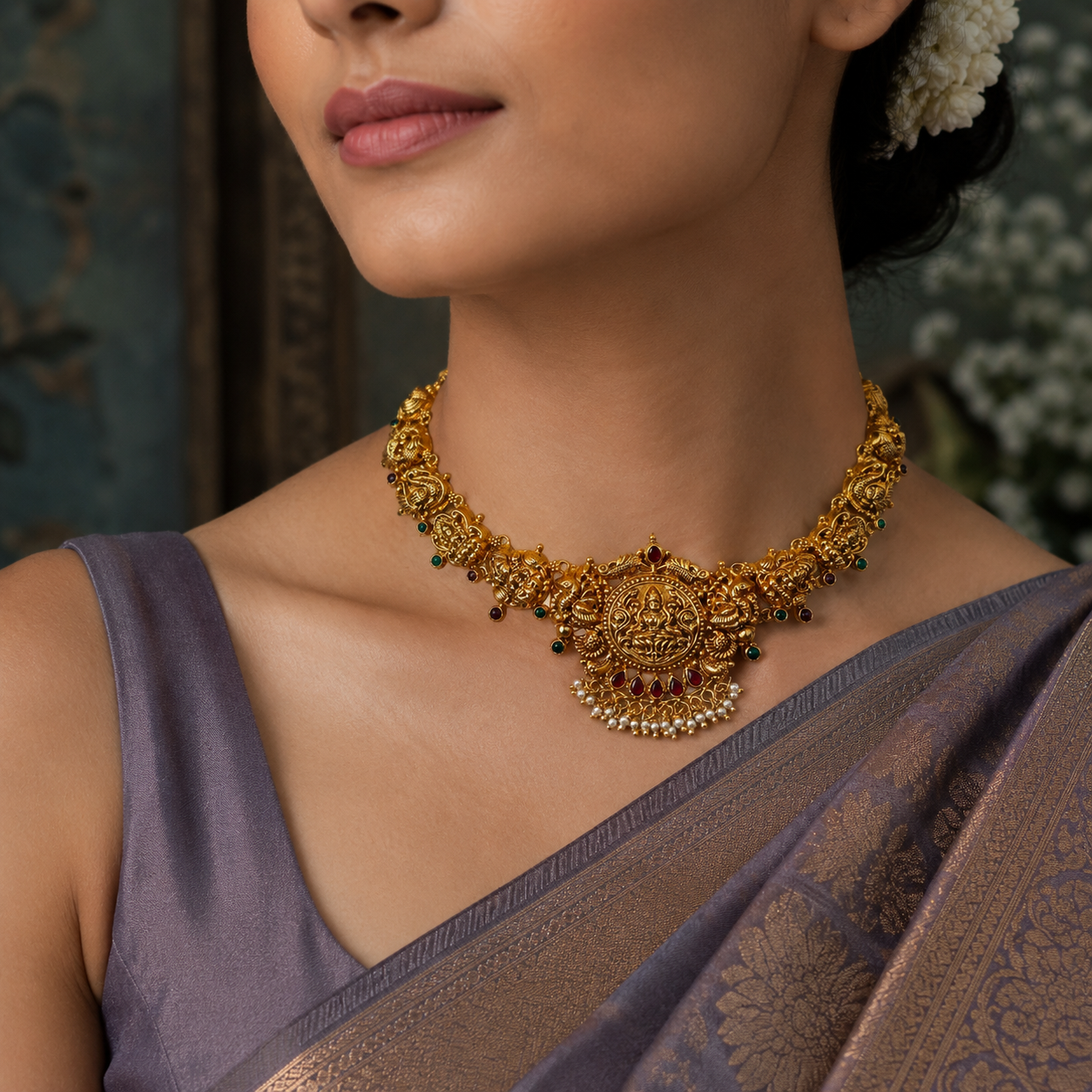 LAKSHMI PEACOCK GRANDEUR NECKLACE